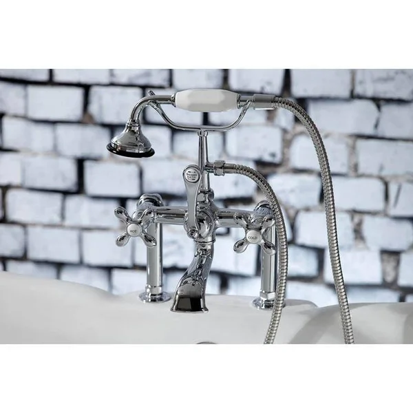 Kingston Brass Aqua Vintage Deck Mount Clawfoot Tub Faucet; Polished Chrome AE110T1
