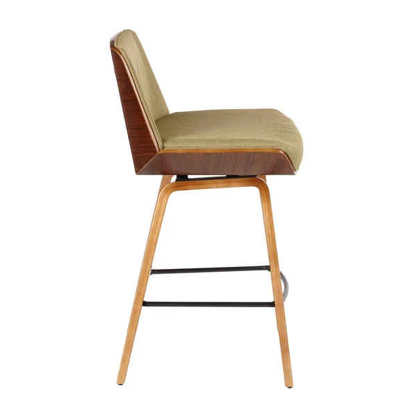 LumiSource Corazza Mid-Century Modern Counter Stool - Walnut/Green