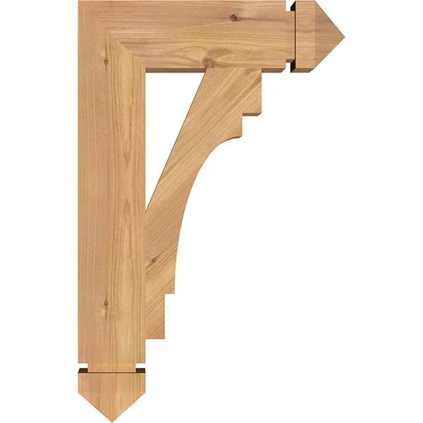 Ekena Millwork 3 1/2x22W x 14x22D x 22x22H Merced Arts & Crafts Smooth BRACKET - Western Red Cedar