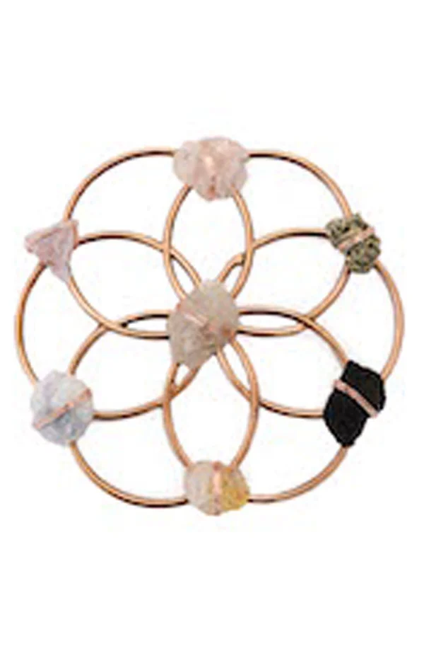 Ariana Ost Small Flower Crystal Grid - Size One Size - Metallic