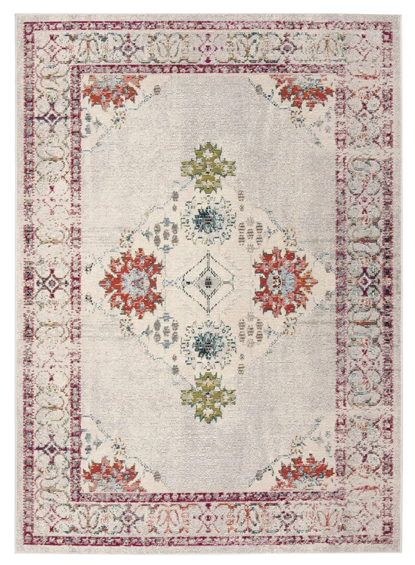 Safavieh Crystal Rug Collection CRS522K - Cream, Turquoise - 5& x 8&
