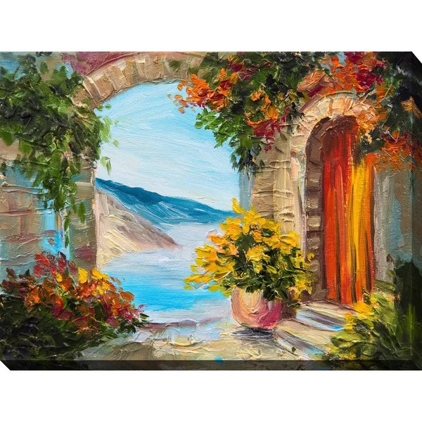 Picture Perfect International European Vista 2x22 Giclee Print Canvas Wall Art - 24 Inches x 36 Inches x 1.5 Inches