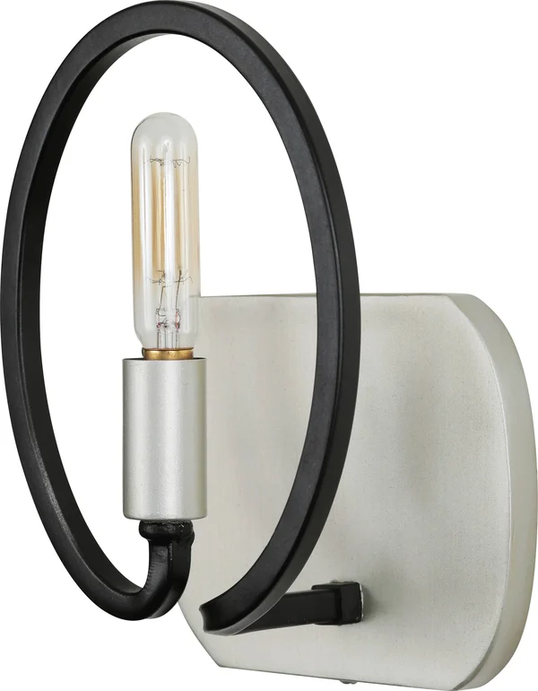 Varaluz Eliptico 1 Light Bath, Silverado/Black - 316B01SOBL