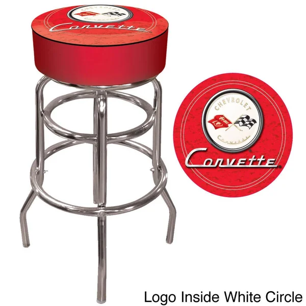 Trademark Corvette C2 Padded Swivel Bar Stool Red