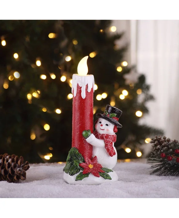 Mr. Christmas Lit Nostalgic Candle - Snowman