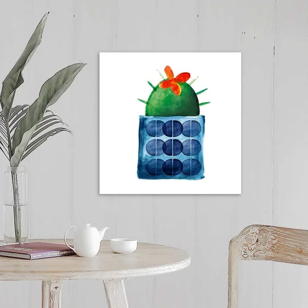 Colorful Cactus VIIII, Large Solid-Faced Canvas Wall Art Print, Great Big Canvas