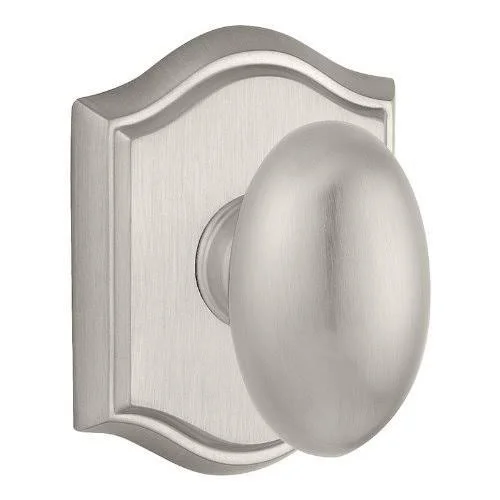 Ellipse Privacy Door Knob with Traditional Arch Rose Baldwin Finish: Polished Chrome