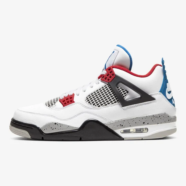 Nike Air Jordan 4 Retro SE “What The” Sneakers - White/Fire Red/Tech Grey/Military Blue - 14