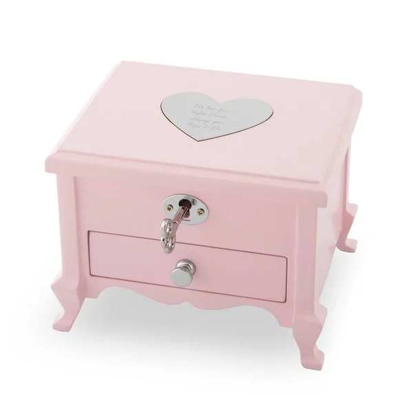 Personalized Girls Footed Pink Musical Jewelry Box - Zinc Alloy Plastic/Stone, Things Remembered