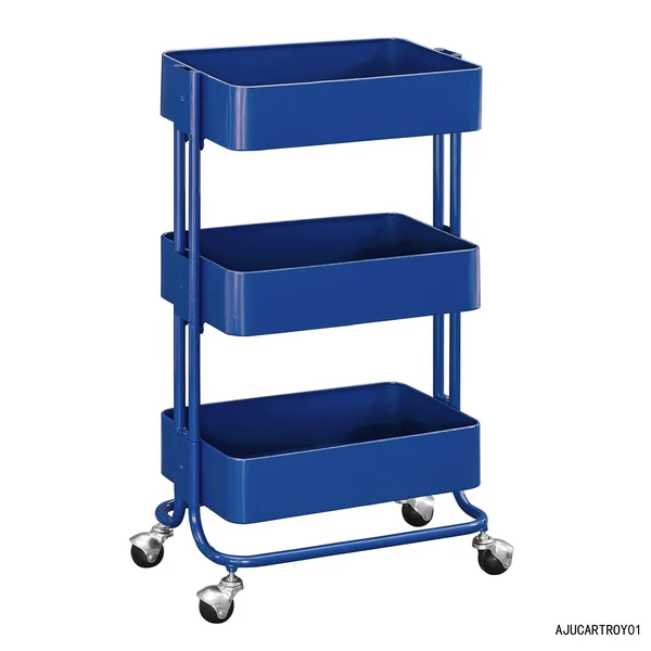 Linon Royal Blue Three Tier Cart