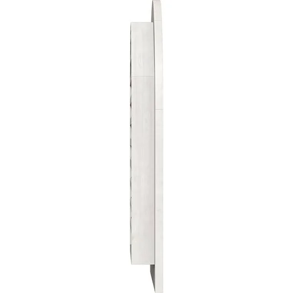 Ekena Millwork GVWRT12X3401SFPWR 12x22W x 34x22H Round Top Gable Vent (17x22W x 39x22H Frame Size): Primed - Functional, Smooth W