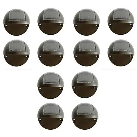 Deck Impressions Solar Black Integrated LED Step and Stair Light (12-Pack), Size: 3.6 W x 3.6 H x 1.85 D