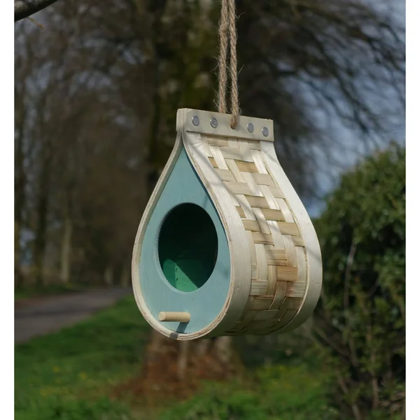9x22 Brown and Aqua Blue Multi-Purpose Dewdrop Hanging Wild Bird Feeder