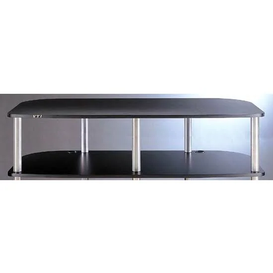 VTI Additional 11inch H Shelf for The AR Series 3 Shelf TV/AV Stand w/ Casters - Black Shelf w/ Black Poles, shown with Black She