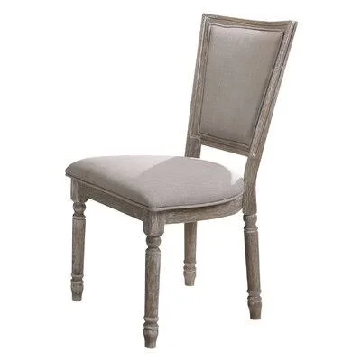 Acme Romano Side Chair (Set-2), Fabric & Reclaimed Gray (2Pc/1Ctn) 60172 One Allium Way