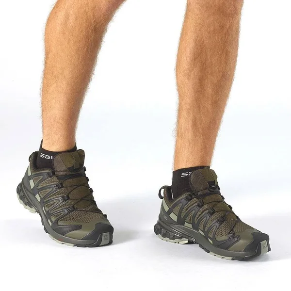 Salomon Men's XA Pro 3D V8 Shoe - 7 Wide - Grape Leaf/Peat/Shadow
