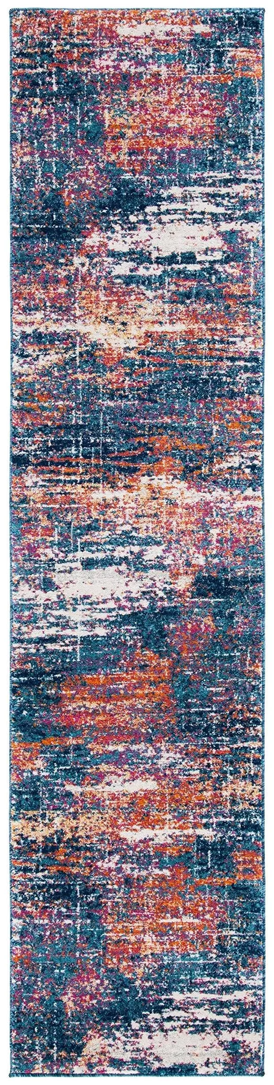Safavieh Evoke Erika Modern Abstract Distressed Rug - 2&2x22 x 9& Runner - Navy/Orange