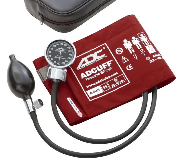 ADC Diagnostix 700 Pocket Aneroid Sphygmomanometer - Red, Adult