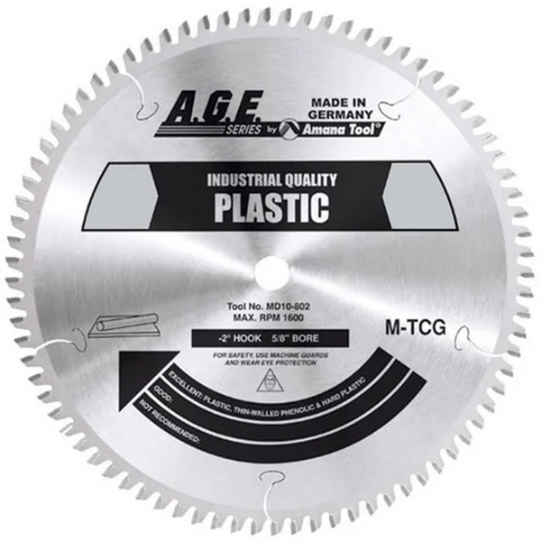 MD220-642-30 - A.G.E. Industrial Plastic Saw Blade, 220mm Dia. x 64Teeth, 30mm Bore