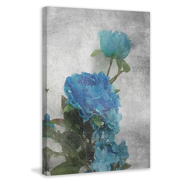 Marmont Hill Midnight Blue 3 Painting Print on Wrapped Canvas - 30x22x45x22