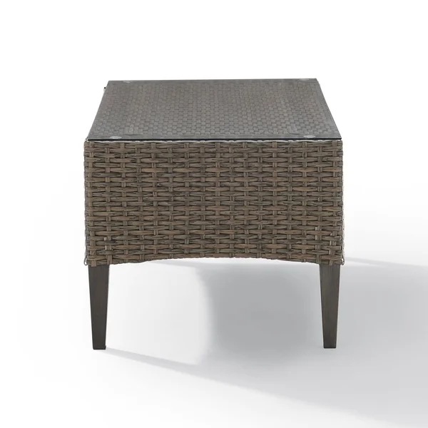 Crosley Rockport Outdoor Wicker Coffee Table Brown