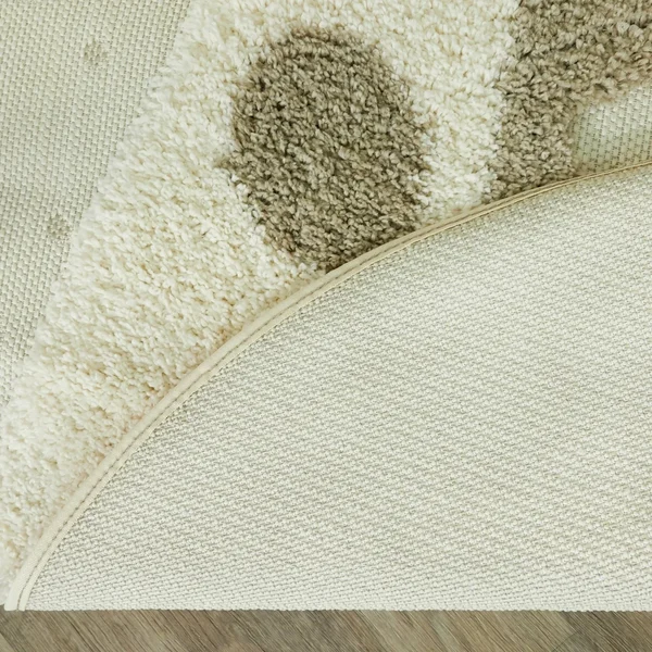 Mod-Tod Polar Bear Round Shag Kids Rug Animal Theme - 3&11x22 Round - Off-White