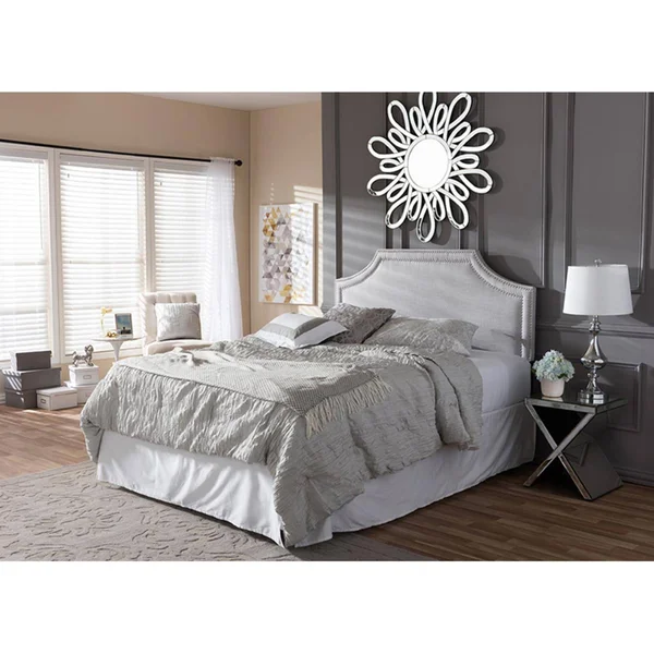 Baxton Studio Avignon Contemporary Upholstered Headboard - Greyish Beige, Full