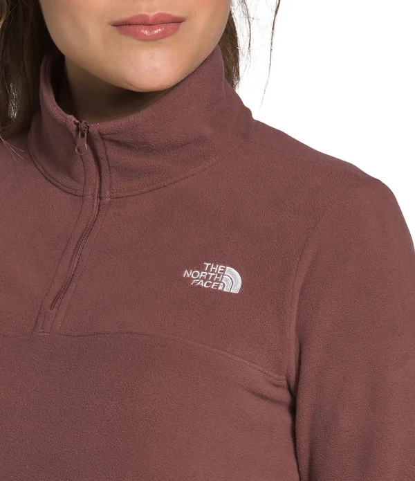 The North Face Women's TKA Glacier 1/4 Zip Pullover, XXL, Marron Purple