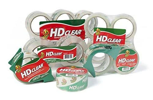 Duck HD Clear Heavy Duty Packaging Tape Refill, 6 Rolls, 1.88 inch x 109.3 Yard, 299016