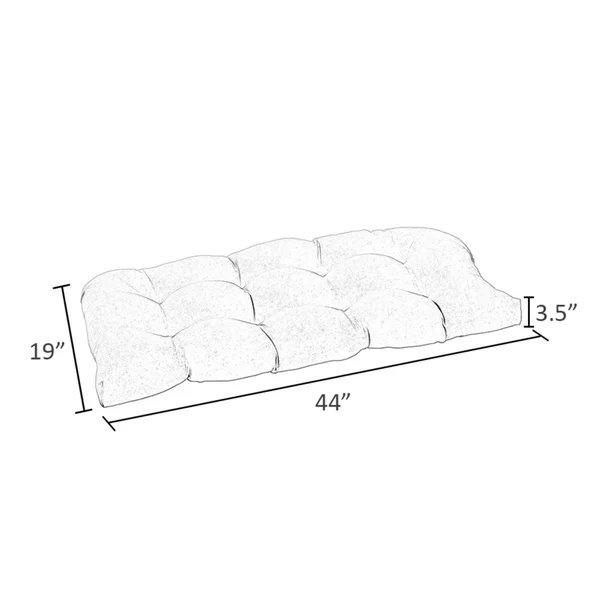 Haven Way Solid Tufted Loveseat Cushion - 44x19x3.5x22 - Medium Gray