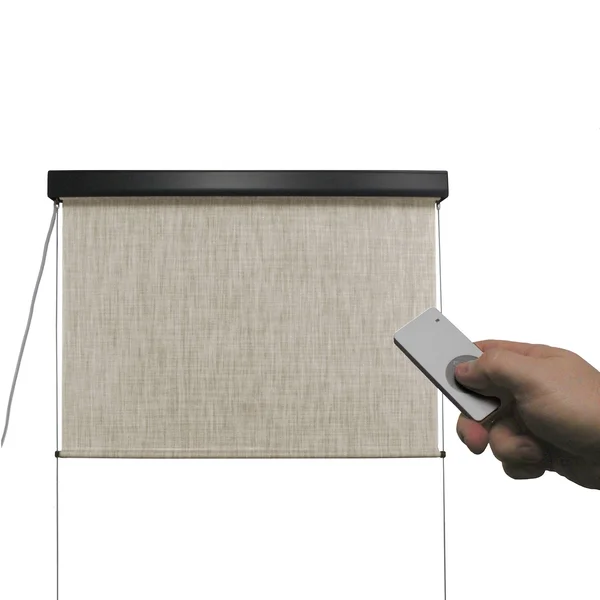 Keystone Fabrics Valanced Motor-Operated Outdoor Shade - 6-ft x 8-ft, Caribbean
