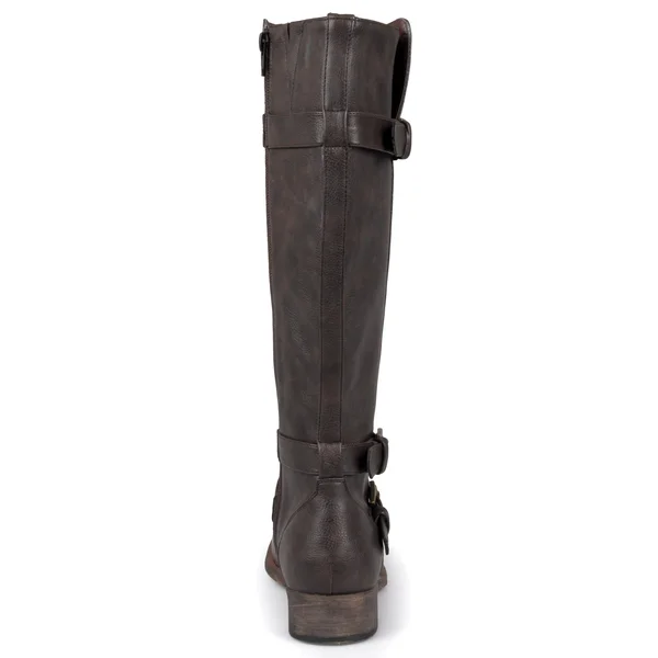 Journee Collection Women's Wide Calf Bite Boot - Taupe