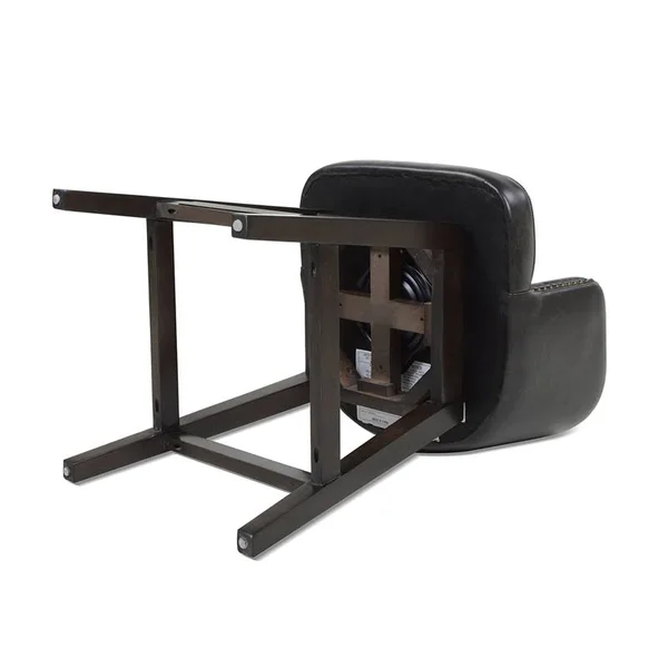 Jennifer Taylor Home Davidson 26x22 Faux Leather Swivel Counter Height Bar Stool in Vintage Black