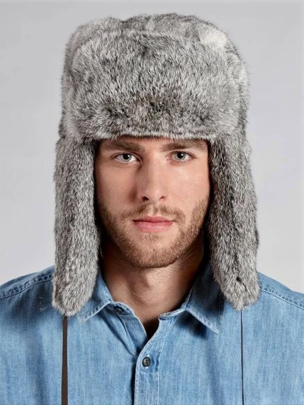 Rabbit Trapper Hat 2XL, Grey