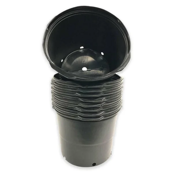 Viagrow 14 in. Dia Black Plastic 7 gal. Nursery Pots (10-Pack)