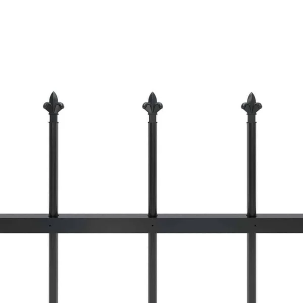 vidaXL Garden Fence with Spear Top Steel 133.9x22x39.4x22 Black