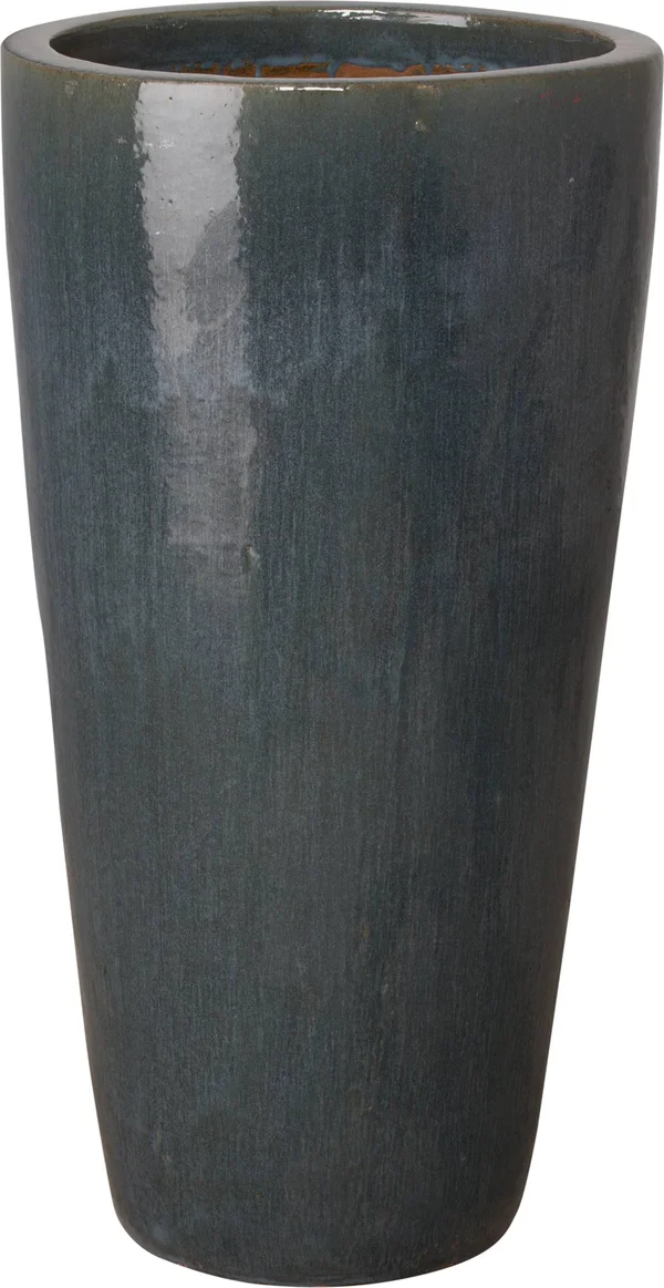Emissary 36 in. Tall Gray Round Ceramic Planter
