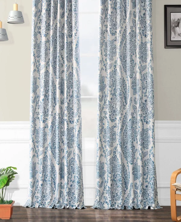 Tea Time China Blue Blackout Curtain