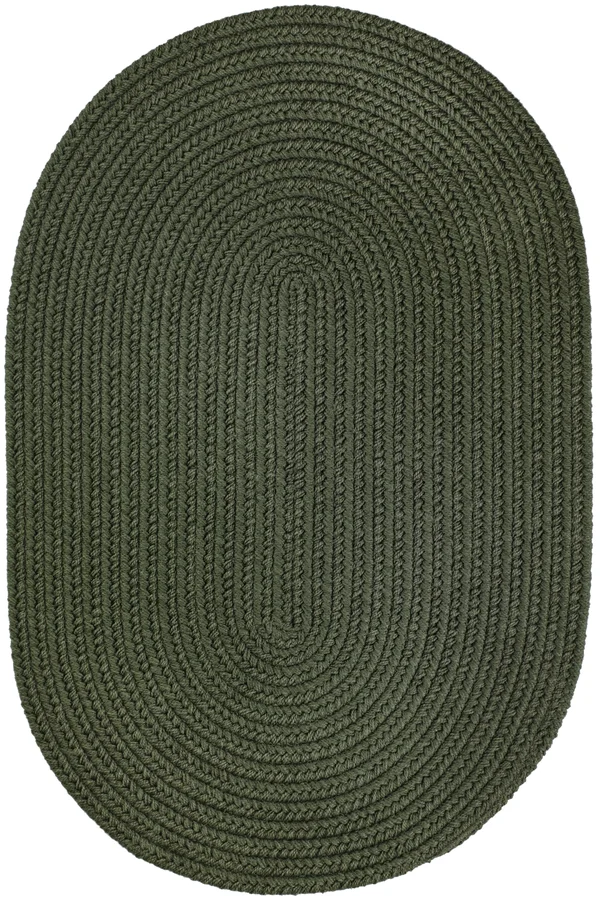 Rhody Rug S029R096X132 Solid Dark Sage Poly 8x11 Oval Rug
