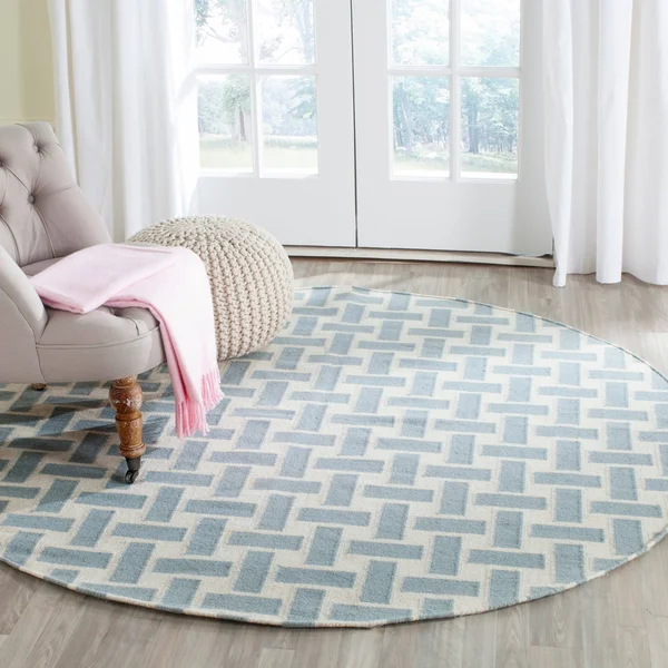 Safavieh Dhurries DHU201A 2&6x22 x 4&0x22 Turquoise - Ivory Area Rug