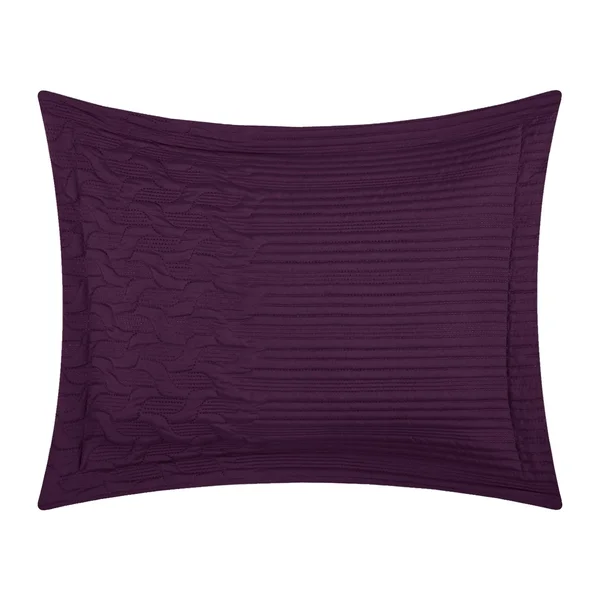 Chic Home Jas 2-Piece Embossed Comforter Set, Twin, Plum