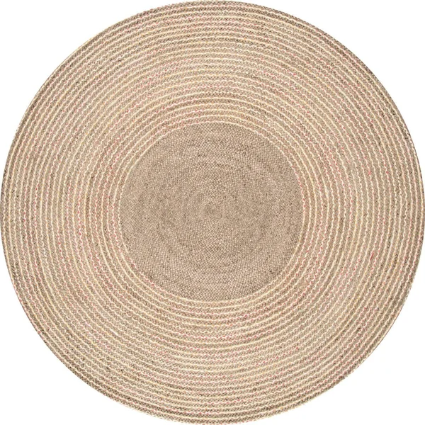 nuLOOM Discotek Braided Jute Area Rug - 4& Round, Natural