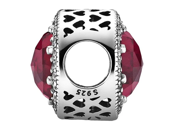 Pandora - 791725NCC - Radiant Hearts Charm (Cerise)