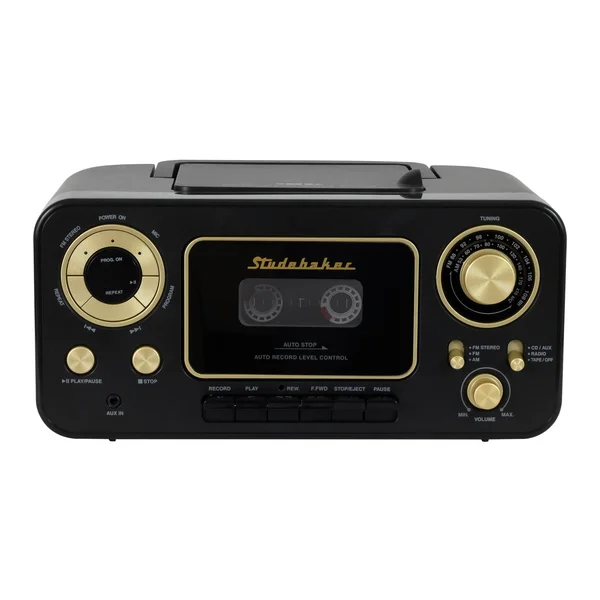 Studebaker Portable CD Player with Am/fm Radio and Cassette Player/Recorder (SB2135) - Black