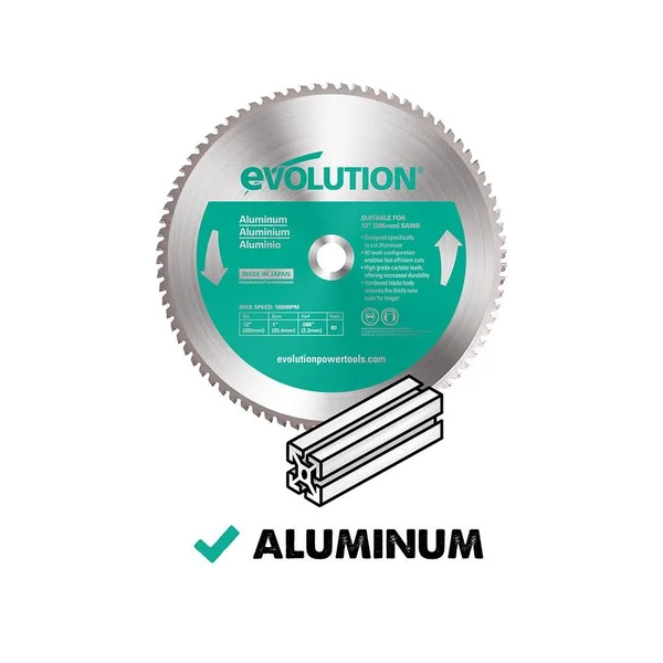 Evolution 12BLADEAL 12 in. 80-Teeth Aluminum Cutting Saw Blade