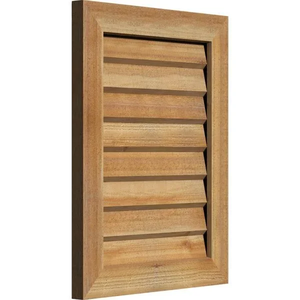 Ekena Millwork GVWVE14X2402RDUWR 14x22W x 24x22H Vertical Gable Vent (19x22W x 29x22H Frame Size): Unfinished, Non-Functional, R