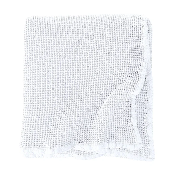 Brielle Home Darren Cotton Waffle Blanket - King/Cal King - White