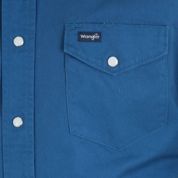 Wrangler Men's Long Sleeve Cowboy Cut Western Snap Solid Work Shirt