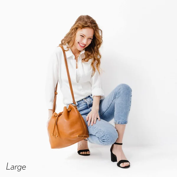 &Almost Perfect& Bucket Bag, Dune, Large