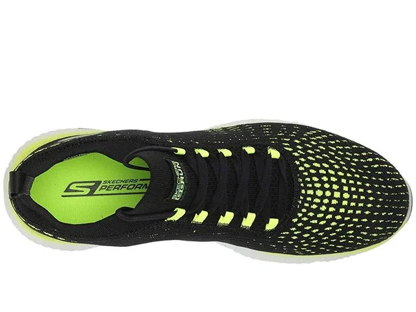 Skechers Men's GOrun MaxRoad 4 Hyper Running Shoes, Black/Lime, 8.5